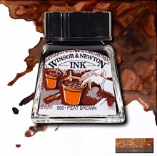 WINSOR & NEWTON INK 14ML PEAT BROWN