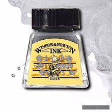 WINSOR & NEWTON INK 14ML SILVER