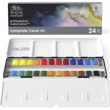 W&N Professional Watercolour Black Tin Set 24 Half Pan