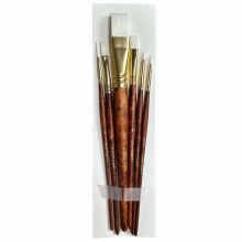 White Taklon Brush Set of 6