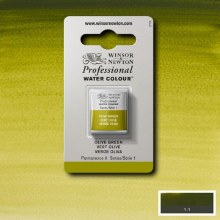 W&N Professional Watercolour Half Pan Olive Green