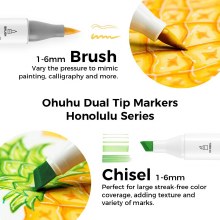 Additional picture of Ohuhu Honolulu B 48 Pastel Colour - Dual Tipped Alcohol Markers