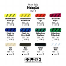 Additional picture of Golden Heavy Body 12 Acrylic Mixing Set