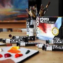 Additional picture of Golden OPEN 12 Acrylic Mixing Set