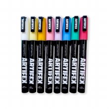 Additional picture of Artifex Acrylic Paint Markers Set of 8 Pastel 2-3mm