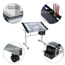 Additional picture of Evans Drawing Table Glass