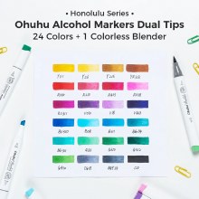 Additional picture of Ohuhu Honolulu Classic 24 Colour - Dual Tipped Alcohol Markers