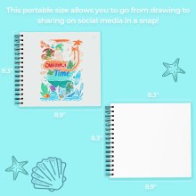 Additional picture of Ohuhu Bleedproof Double-Sided Marker Pad, Spiral Bound 8.3x8.3"