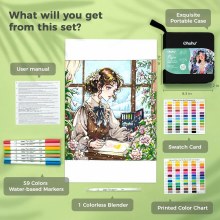 Additional picture of Ohuhu Pupe 60 Waterbased Markers - Dual Tipped