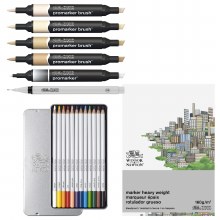 Additional picture of Winsor & Newton - Promarker Mixed Media Fashion Set