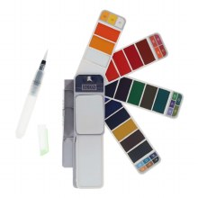 Additional picture of Set 18 Artists' Folding Watercolour Palette With Water Brush