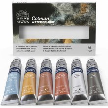 Additional picture of Cotman Watercolour 6 x 8ml Metallic Tube Set