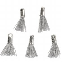 Additional picture of Cotton Tassel 1cm - Grey
