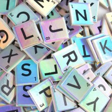 Additional picture of Dovecraft - Metallic Letter Tiles Iridescent 150