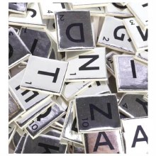 Additional picture of Dovecraft - Mini Metallic Letter Tiles Silver 200