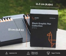 Additional picture of Etchr Fineliner Pens Black Set of 16