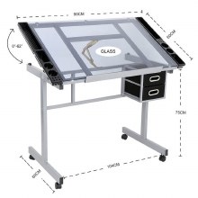 Additional picture of Evans Drawing Table Glass