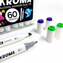 Additional picture of Kroma Alcohol Marker Set of 60 in Storage Box