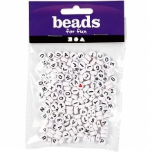 Additional picture of Letter Beads 25g - Black & Red