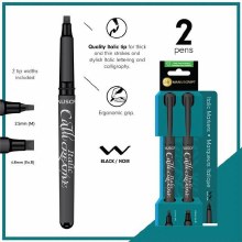 Additional picture of Manuscript Callicreative Italic Markers - pack of 2 - Black - Medium & Extra Broad
