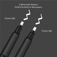 Additional picture of Manuscript Callicreative Italic Markers - pack of 2 - White - 2.5mm