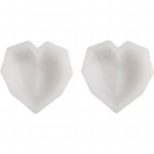 Additional picture of Mould Silicone - Faceted Heart 2s
