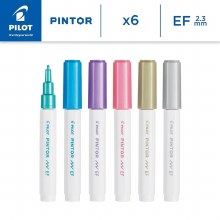 Additional picture of Pintor Extra Fine Tip Paint Marker Set 6 - Metallic