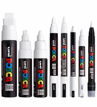 Additional picture of Posca Set of 8 - White Markers - Assorted Sizes