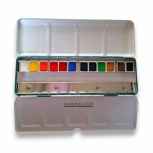 Additional picture of Sennelier La Petite L'Aquarelle Metal box of 12 Half-Pans + empty space