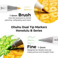 Additional picture of Ohuhu Honolulu B 72 Classic Colour - Dual Tipped Alcohol Markers