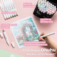 Additional picture of Ohuhu Honolulu B 48 Pastel Colour - Dual Tipped Alcohol Markers