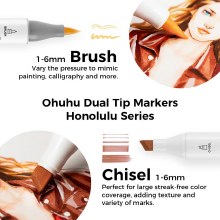 Additional picture of Ohuhu Honolulu 24 Portrait - Dual Tipped Alcohol Markers