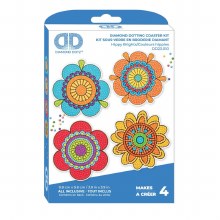 Additional picture of Diamond Dotz - Coasters 4 Pack - Hippy Brights