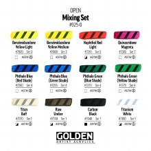 Additional picture of Golden OPEN 12 Acrylic Mixing Set
