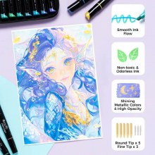 Additional picture of Ohuhu Kakaako Acrylic Waterproof Marker Set 60