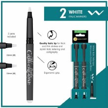 Additional picture of Manuscript Callicreative Italic Markers - pack of 2 - White - 2.5mm