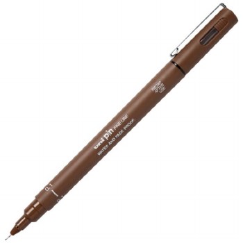 Uni Pin Fine Line Pen 0.1mm Sepia