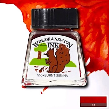 WINSOR & NEWTON INK 14ML BURNT SIENNA
