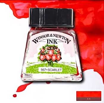 WINSOR & NEWTON INK 14ML SCARLET
