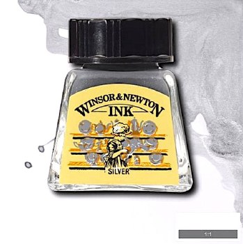 WINSOR & NEWTON INK 14ML SILVER