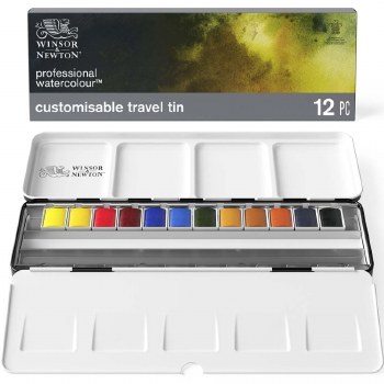 W&N Professional Artist Watercolour Tin of 12 Half Pans