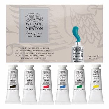 Winsor & Newton Designers Gouache Set Primary 6x14ml