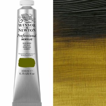Winsor & Newton Professional Acrylic 200ml Olive Green