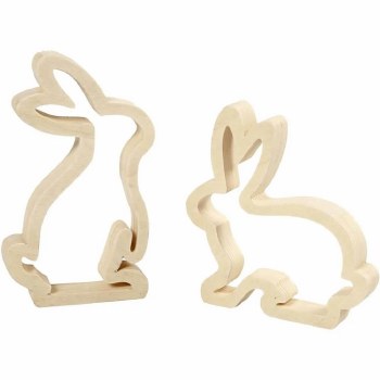 Wooden Bunnies 2 assorted