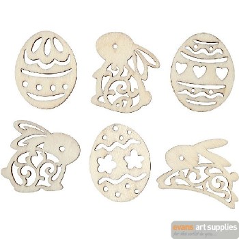 Wooden Easter Decorations 24s