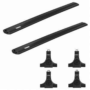 Thule Wingbar Evo Roof Rack Package - Fits Rain Gutters - Black