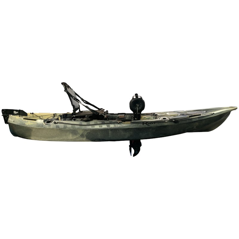 Riot Mako 10 Fishing Kayak with Impulse Pedal Drive - Camo - Racks