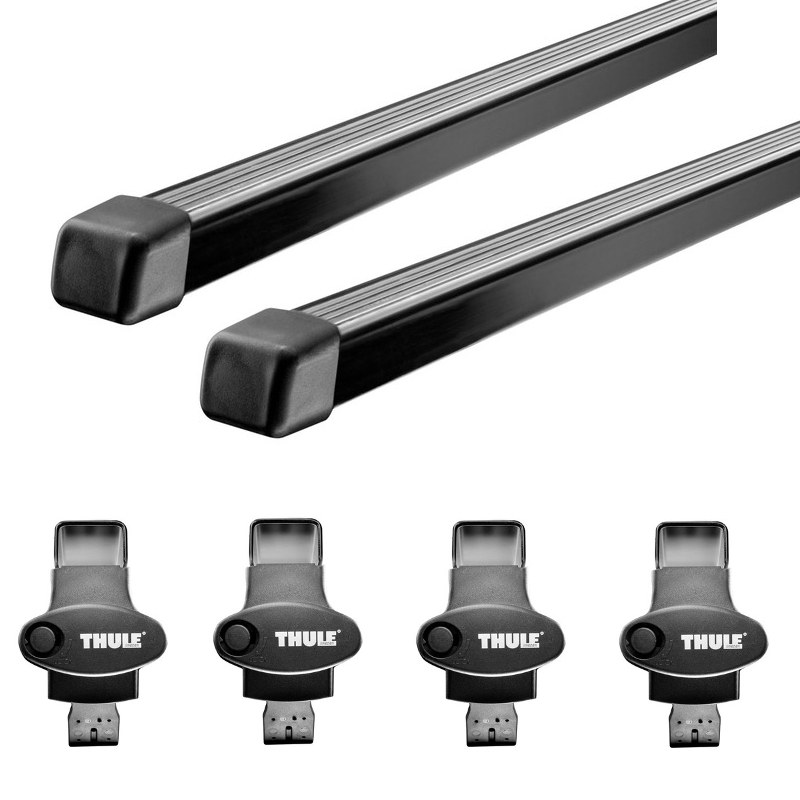 Thule SquareBar Roof Rack for Raised Rails - Black - Racks ...