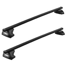 Thule SquareBar Evo Roof Rack Package - Fits Flush Side Rails - Black