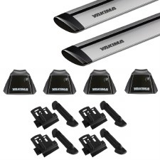 Yakima RidgeLine JetStream Roof Rack Package - Fits Flush Side Rails - Silver